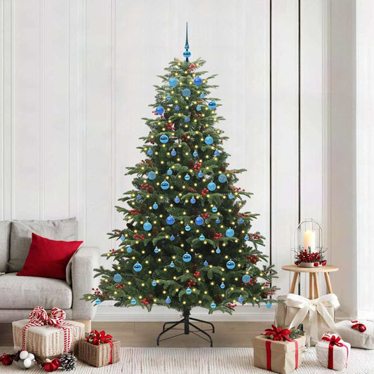 Artificial Christmas Tree with LED Strip Lights Green 210 cm