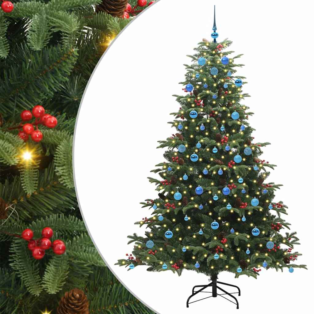 Artificial Christmas Tree with LED Strip Lights Green 210 cm