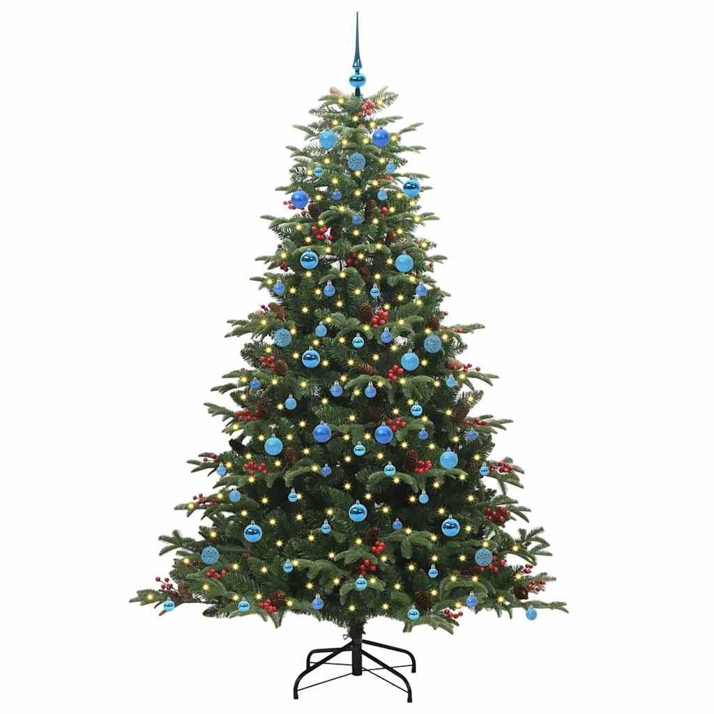 Artificial Christmas Tree with LED Strip Lights Green 210 cm
