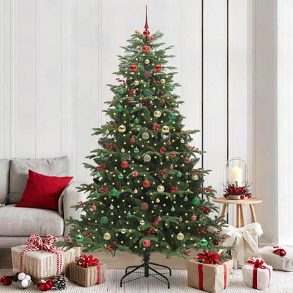 Artificial Christmas Tree with LED Strip Lights Green 210 cm