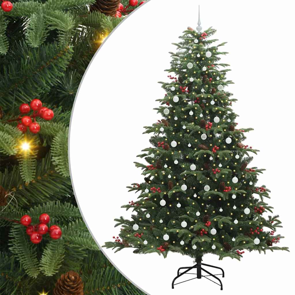 Artificial Christmas Tree with LED Strip Lights Green 240 cm