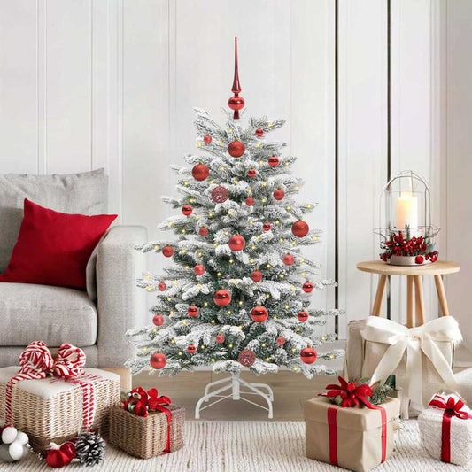 Artificial Hinged Christmas Tree White 120 cm PE and PVC