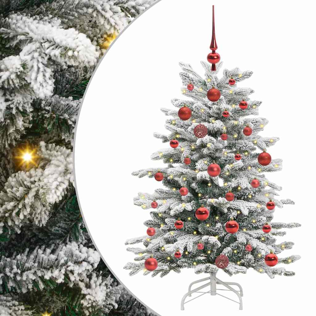 Artificial Hinged Christmas Tree White 120 cm PE and PVC