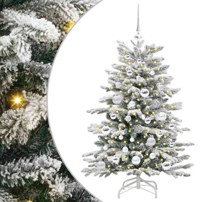 Artificial Hinged Christmas Tree White 120 cm PE and PVC