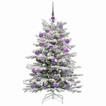 Artificial Hinged Christmas Tree White 120 cm PE and PVC