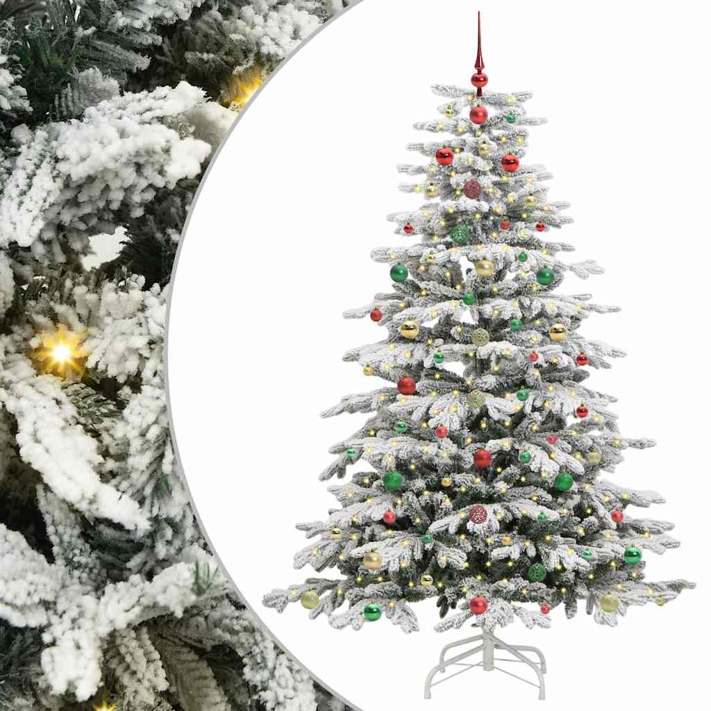 Artificial Hinged Christmas Tree White 180 cm PE and PVC