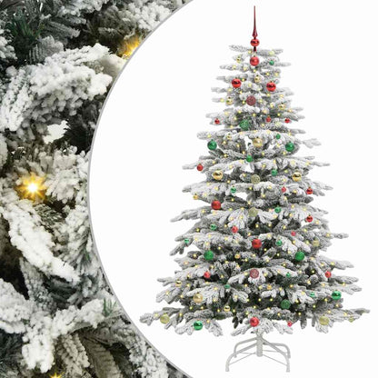Artificial Hinged Christmas Tree White 180 cm PE and PVC