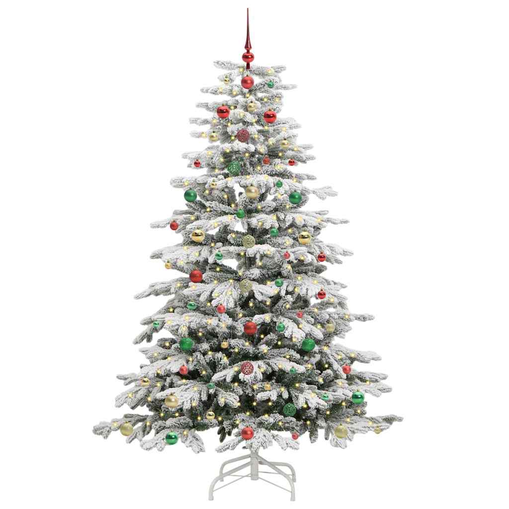 Artificial Hinged Christmas Tree White 180 cm PE and PVC