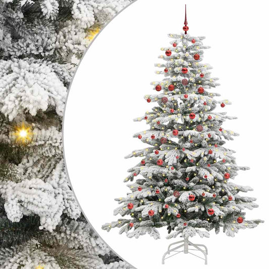 Artificial Hinged Christmas Tree White 210 cm PE and PVC