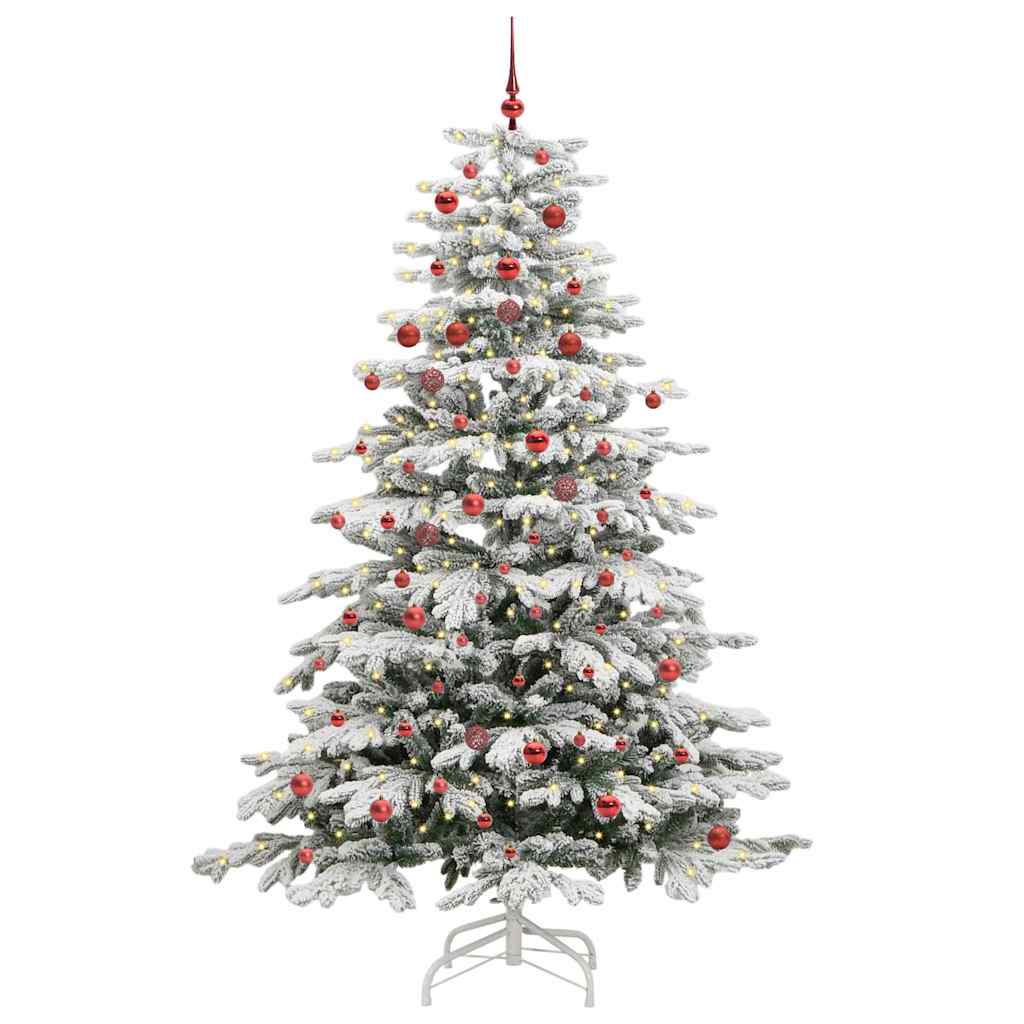 Artificial Hinged Christmas Tree White 210 cm PE and PVC