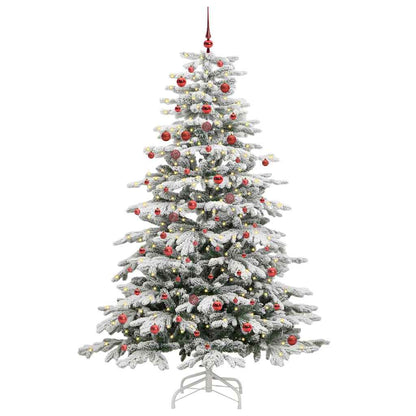 Artificial Hinged Christmas Tree White 210 cm PE and PVC