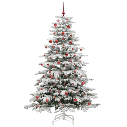 Artificial Hinged Christmas Tree White 210 cm PE and PVC