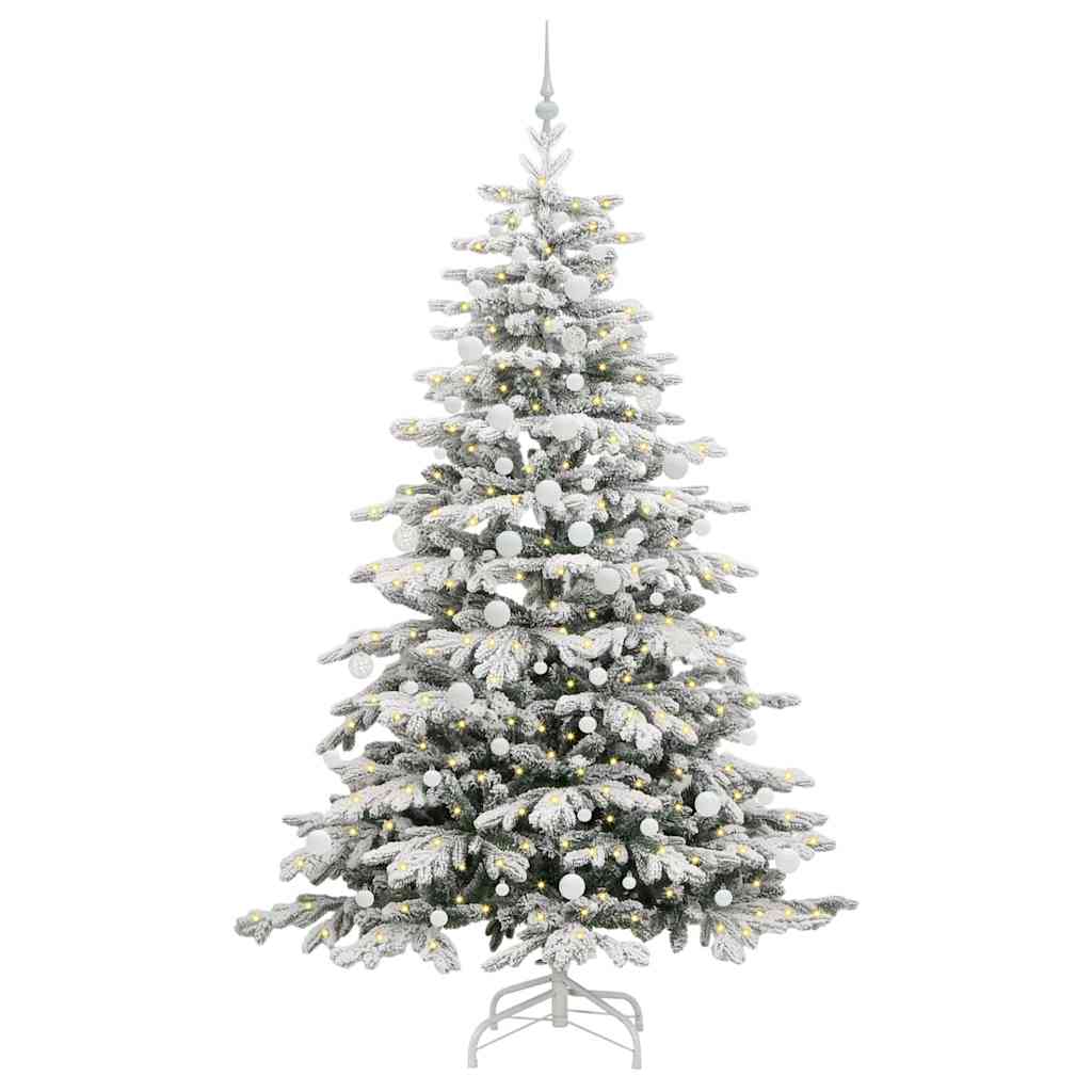 Artificial Hinged Christmas Tree White 210 cm PE and PVC
