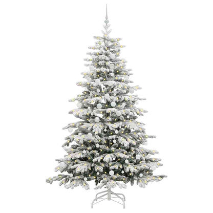 Artificial Hinged Christmas Tree White 210 cm PE and PVC