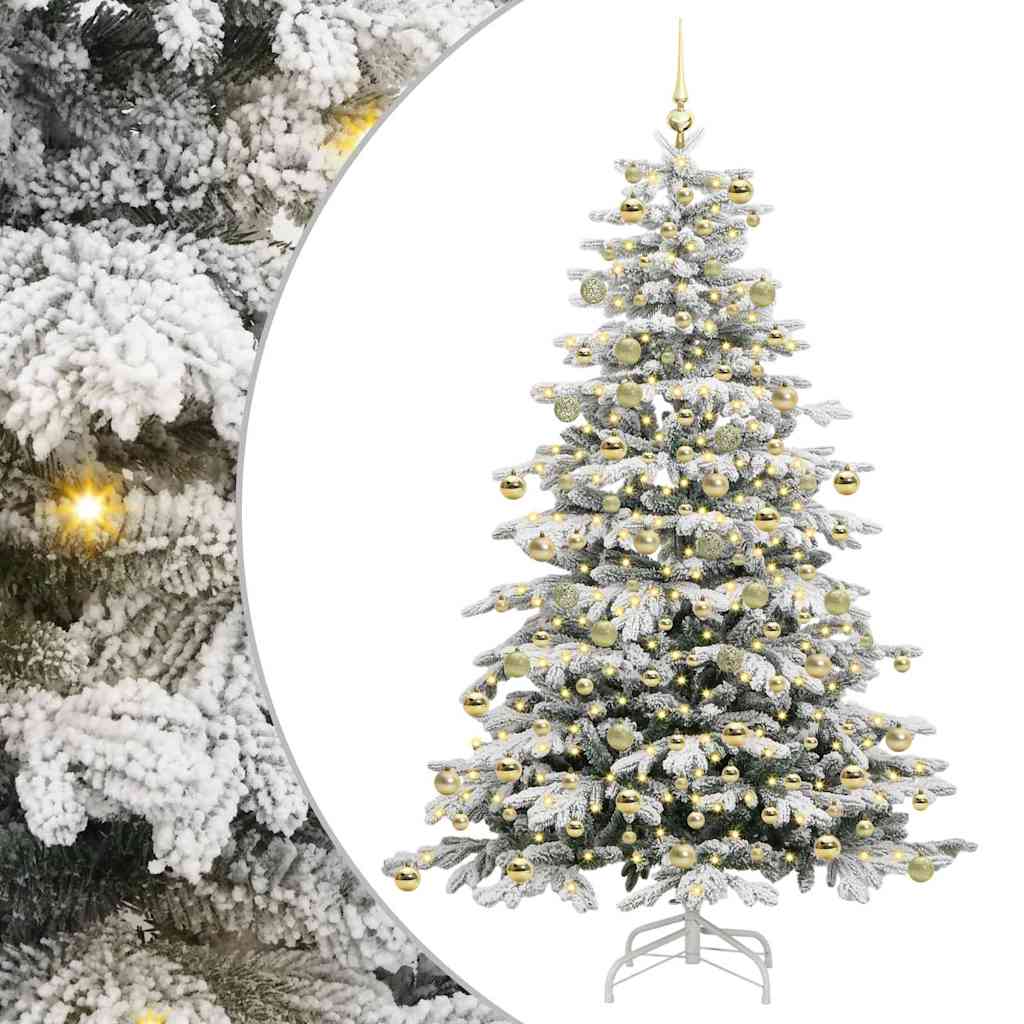 Artificial Hinged Christmas Tree White 210 cm PE and PVC