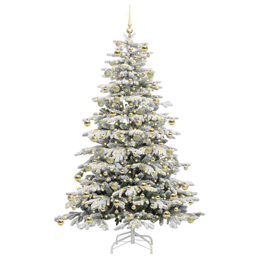 Artificial Hinged Christmas Tree White 210 cm PE and PVC