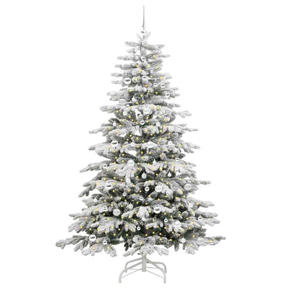 Artificial Hinged Christmas Tree White 210 cm PE and PVC