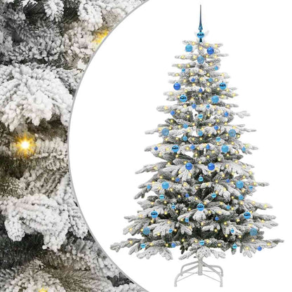 Artificial Hinged Christmas Tree White 210 cm PE and PVC