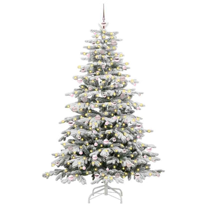 Artificial Hinged Christmas Tree White 240 cm PE and PVC