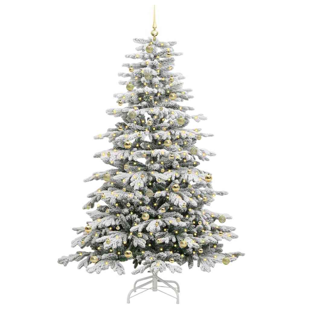 Artificial Hinged Christmas Tree White 240 cm PE and PVC