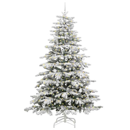 Artificial Hinged Christmas Tree White 240 cm PE and PVC