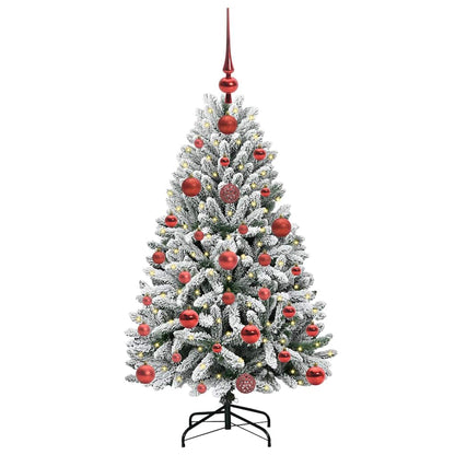 Artificial Christmas Tree Green and White 120 cm PVC and Metal