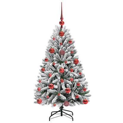Artificial Christmas Tree Green and White 120 cm PVC and Metal