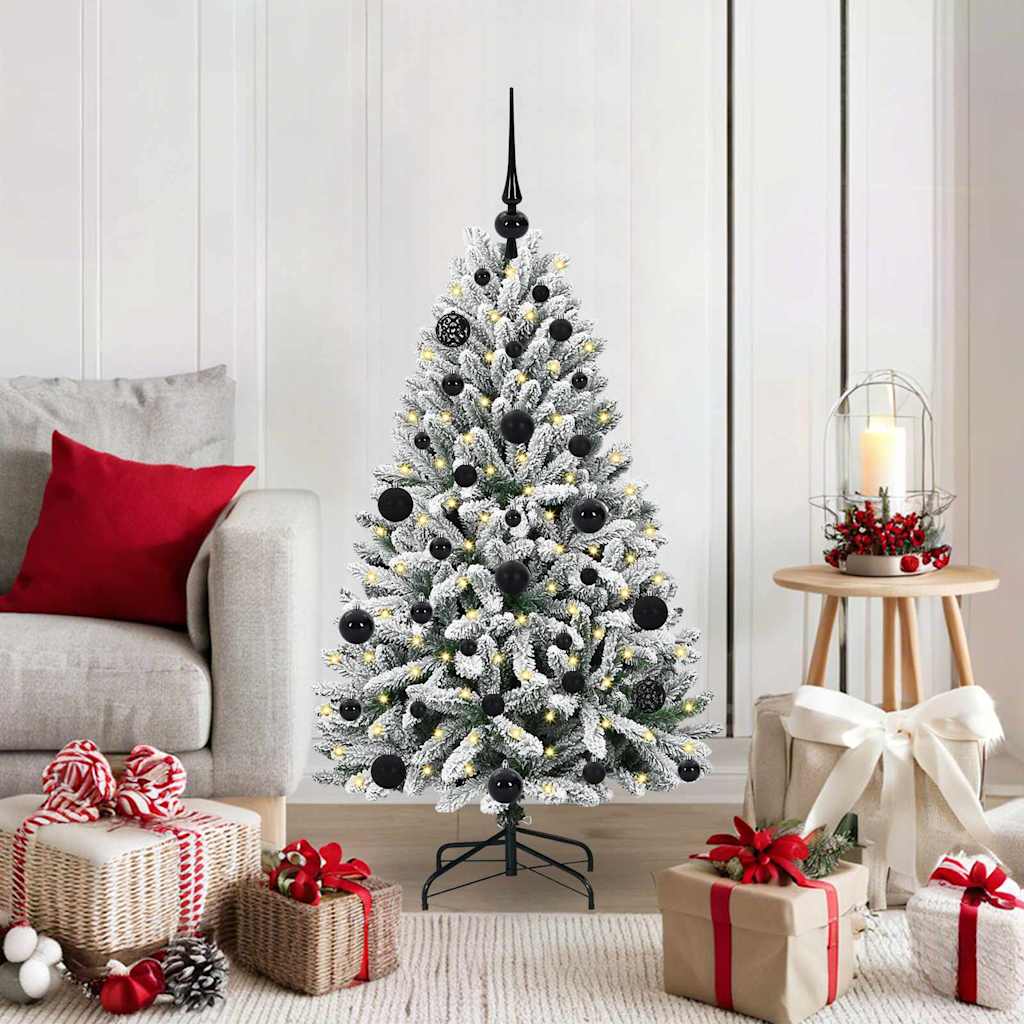 Artificial Christmas Tree Green and White 120 cm PVC and Metal