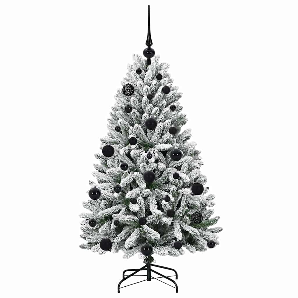 Artificial Christmas Tree Green and White 120 cm PVC and Metal