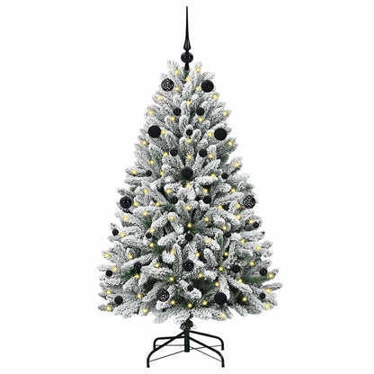 Artificial Christmas Tree Green and White 150 cm PVC and Metal