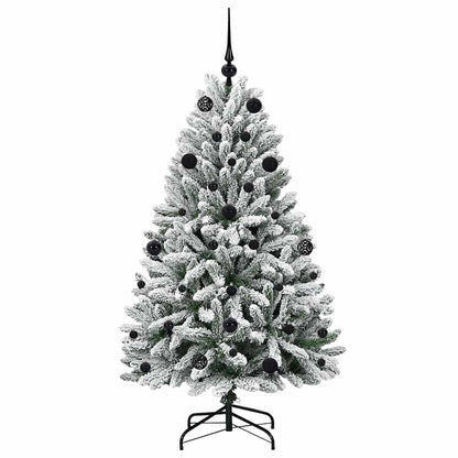 Artificial Christmas Tree Green and White 150 cm PVC and Metal