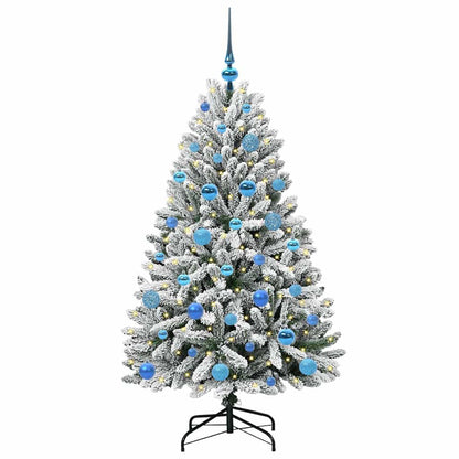 Artificial Christmas Tree Green and White 150 cm PVC and Metal