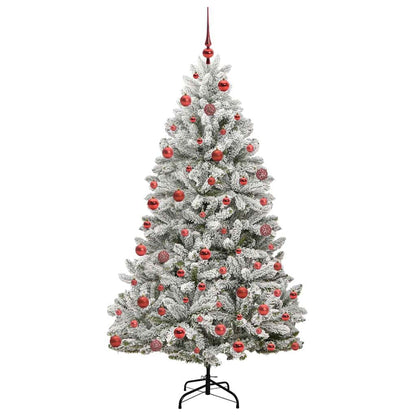 Artificial Christmas Tree Green and White 180 cm PVC and Metal