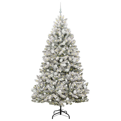 Artificial Christmas Tree Green and White 210 cm PVC and Metal