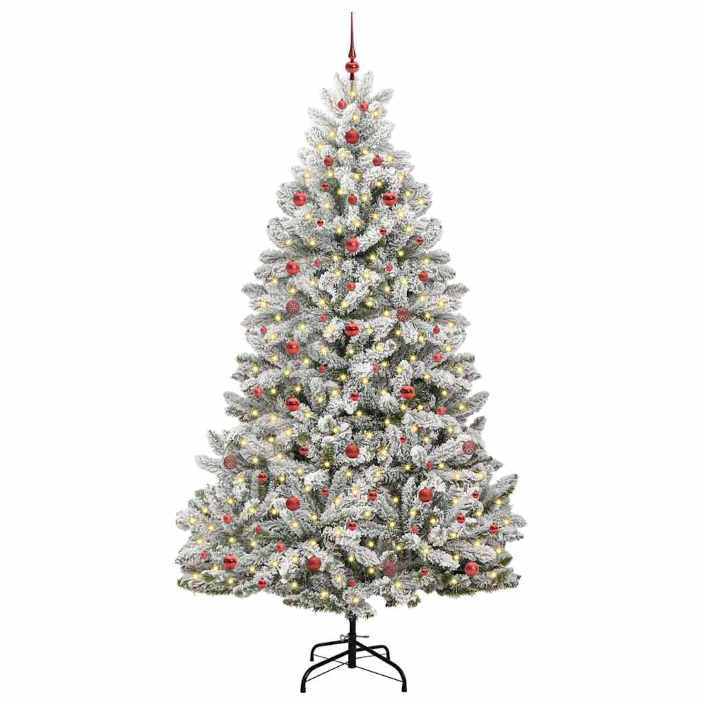 Artificial Christmas Tree Green and White 240 cm PVC and Metal