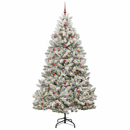 Artificial Christmas Tree Green and White 240 cm PVC and Metal