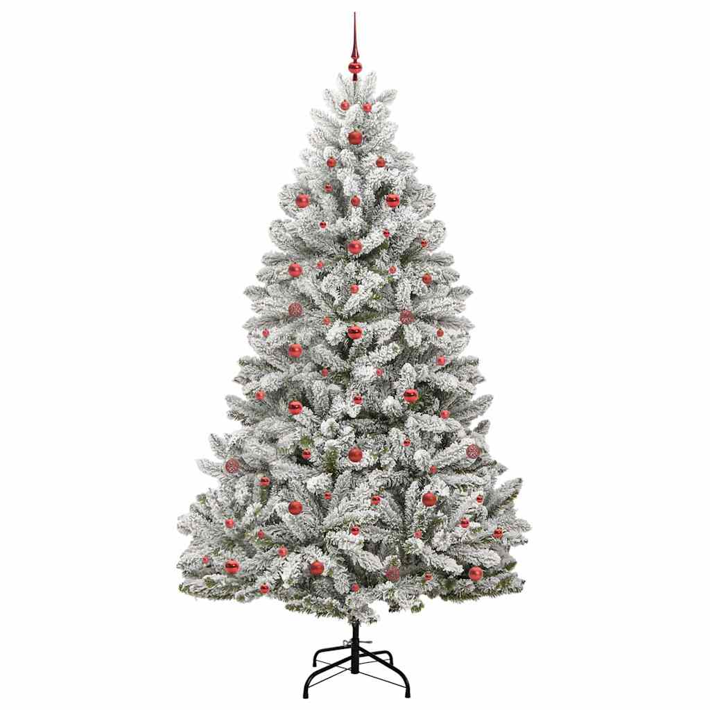 Artificial Christmas Tree Green and White 240 cm PVC and Metal