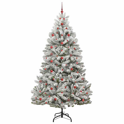 Artificial Christmas Tree Green and White 240 cm PVC and Metal