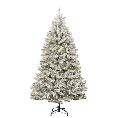 Artificial Christmas Tree Green and White 240 cm PVC and Metal
