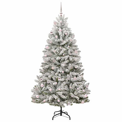 Artificial Christmas Tree Green and White 240 cm PVC and Metal