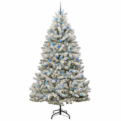 Artificial Christmas Tree Green and White 240 cm PVC and Metal