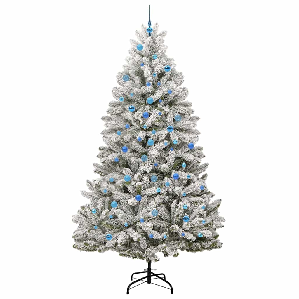 Artificial Christmas Tree Green and White 240 cm PVC and Metal