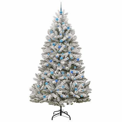 Artificial Christmas Tree Green and White 240 cm PVC and Metal