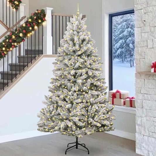 Artificial Christmas Tree Green and White 270 cm PVC and Metal