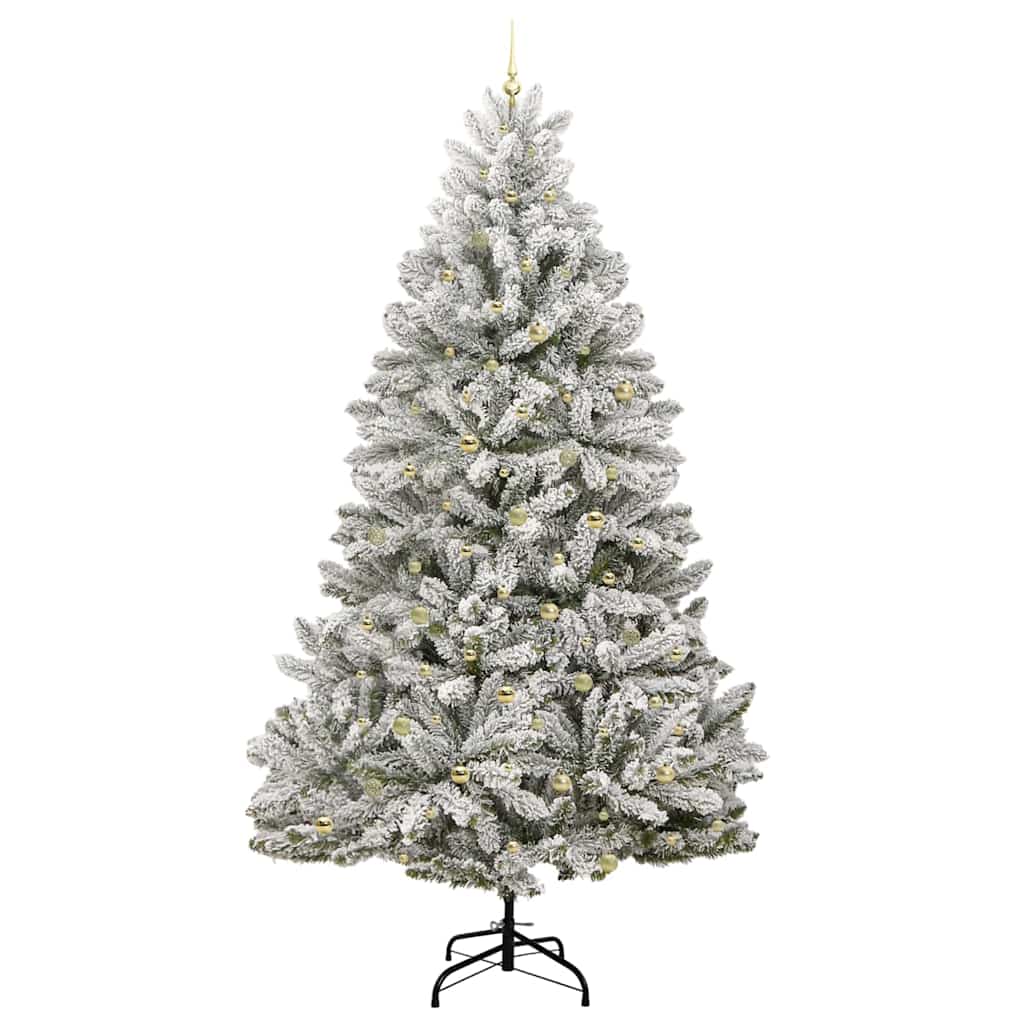 Artificial Christmas Tree Green and White 270 cm PVC and Metal