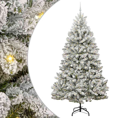 Artificial Christmas Tree Green and White 300 cm PVC and Metal