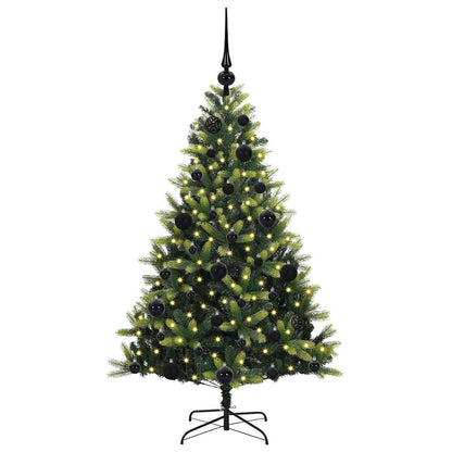 Artificial Hinged Christmas Tree 150 LEDs Green 120 cm
