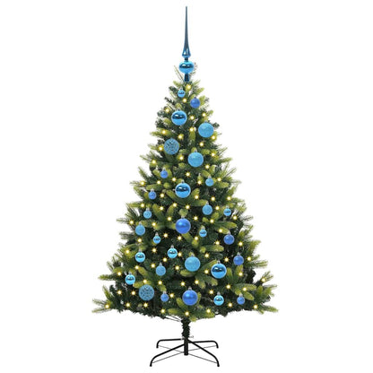 Artificial Hinged Christmas Tree 150 LEDs Green 120 cm