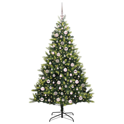 Artificial Hinged Christmas Tree 300 LEDs Green 180 cm