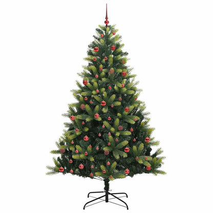 Artificial Hinged Christmas Tree 300 LEDs Green 210 cm